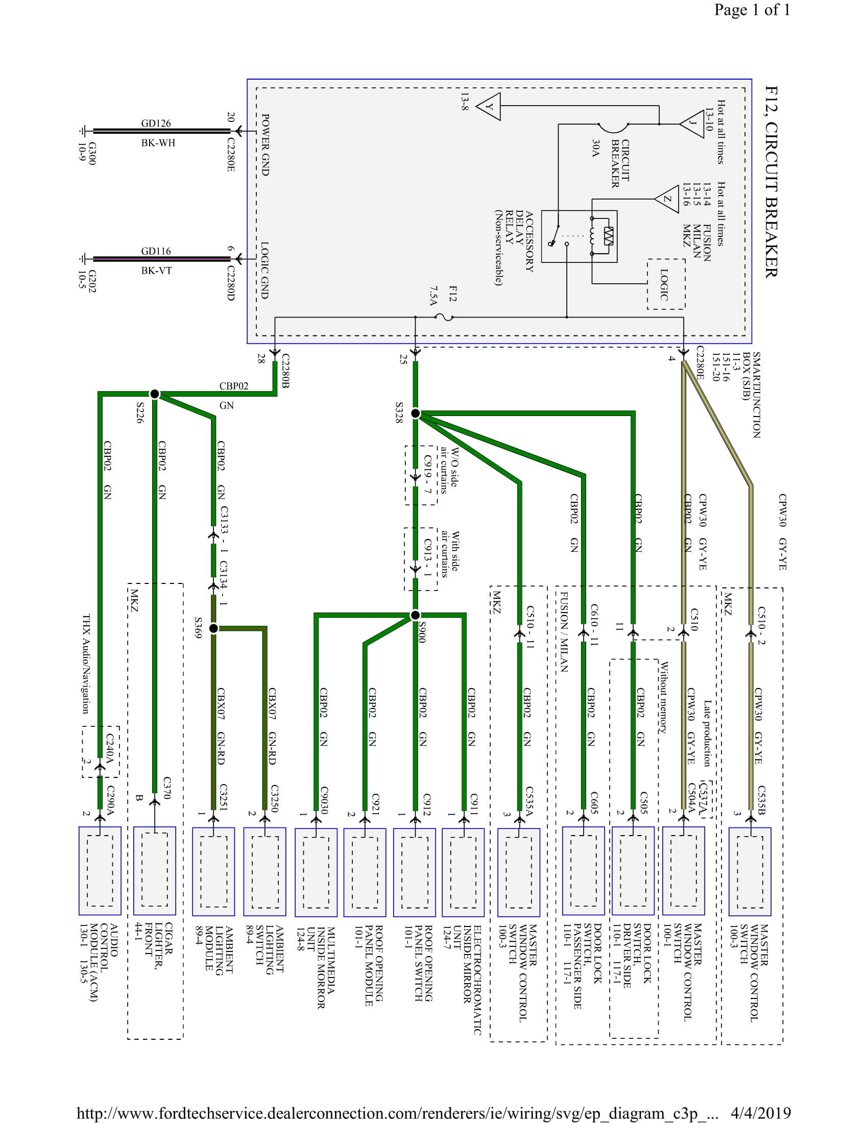 Ford Fusion 2006-2009 wiring diagrams